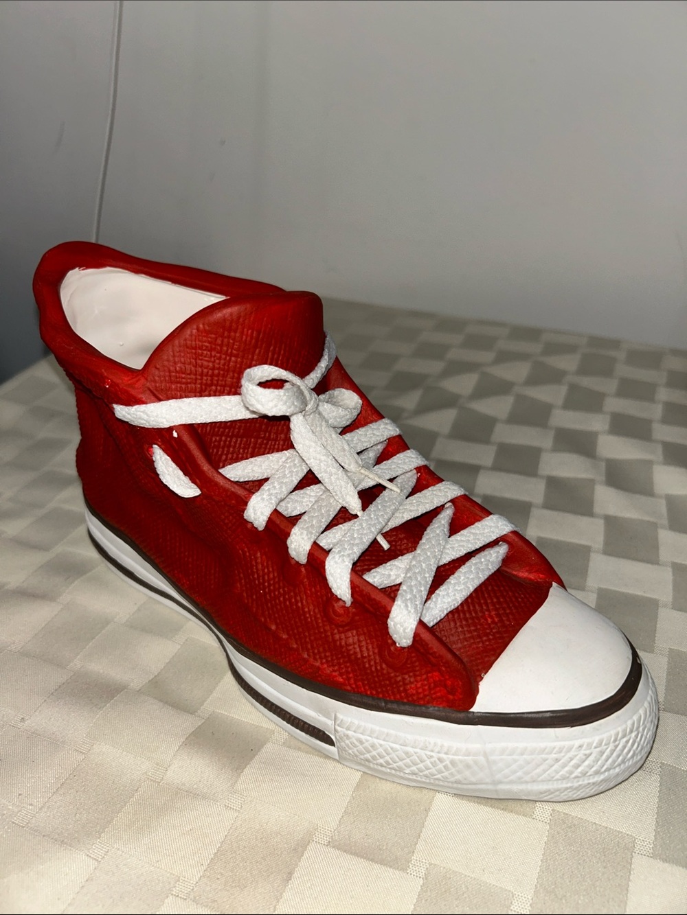 Red High-Top Sneaker Planter